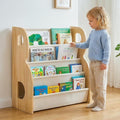 XiaZ Child Book Shelf Wooden Montessori Toddler Bookshelf Solid Pine B-Frame by XiaZPet