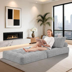 HABUTWAY Folding Sofa Bed, Convertible Sleeper Chair Bed w/Dual-Pillow & Handle - Image 4
