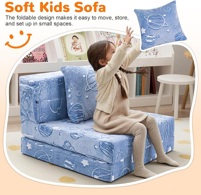 MeMoreCool Glow Space-Themed Tri-fold Sofa Bed - Image 2