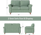 Bonzy Home 57" Loveseat Sofa, 2 Seater Comfy Love Seat Sofa - Image 2