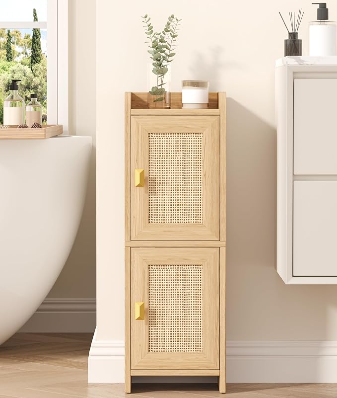 Akxomel Rattan Small Bathroom Cabinet by Akxomel