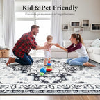 Rugflix 6x9 Area Rugs for Living Room, Washable Light Grey Large Rug | Machine - Image 8