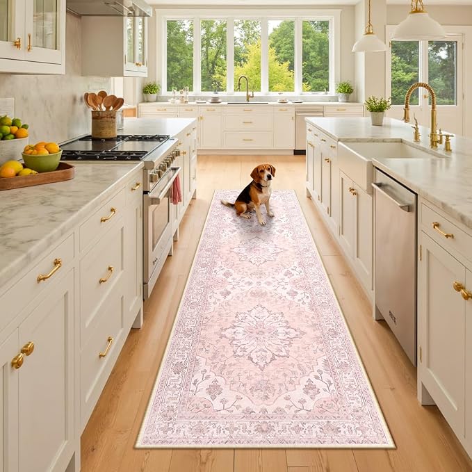 RELEANY Washable Area Rug, Runner 2'6"x8', Water Repellent, Pet Friendly by RELEANY
