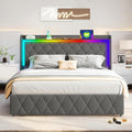 Modern Multi-Color LED Light Queen Bed Frame by BIOEVER
