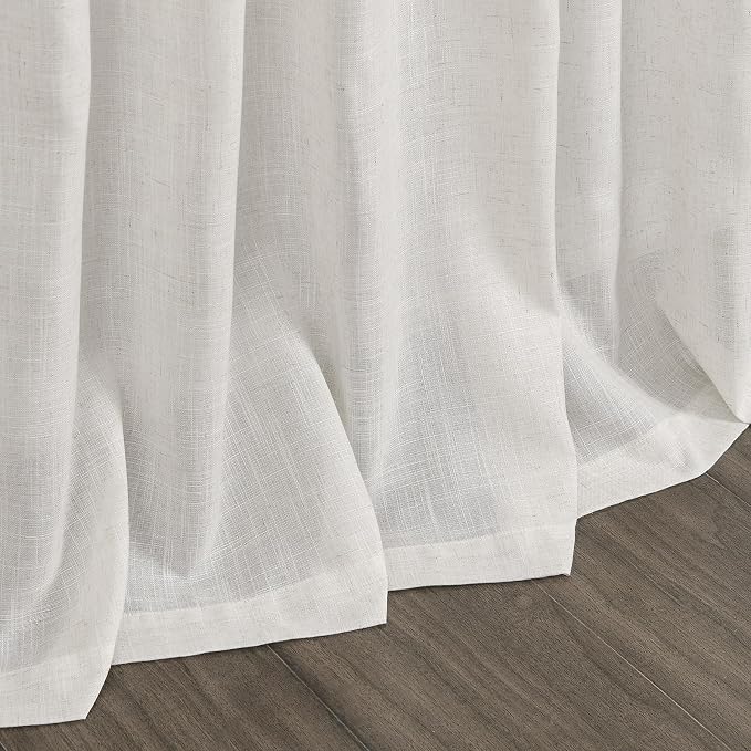 Natural Linen Curtains 84 Inch Length 2 Panels Set - Image 9