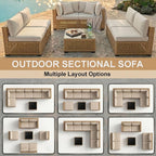KIGOTY 7-Piece Patio Furniture Set, All-Weather PE Rattan Outdoor Sectional Sofa - Image 4