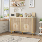 47.2" Buffet Storage Cabinet, Modern Fluted Coffee Bar Station - Image 5