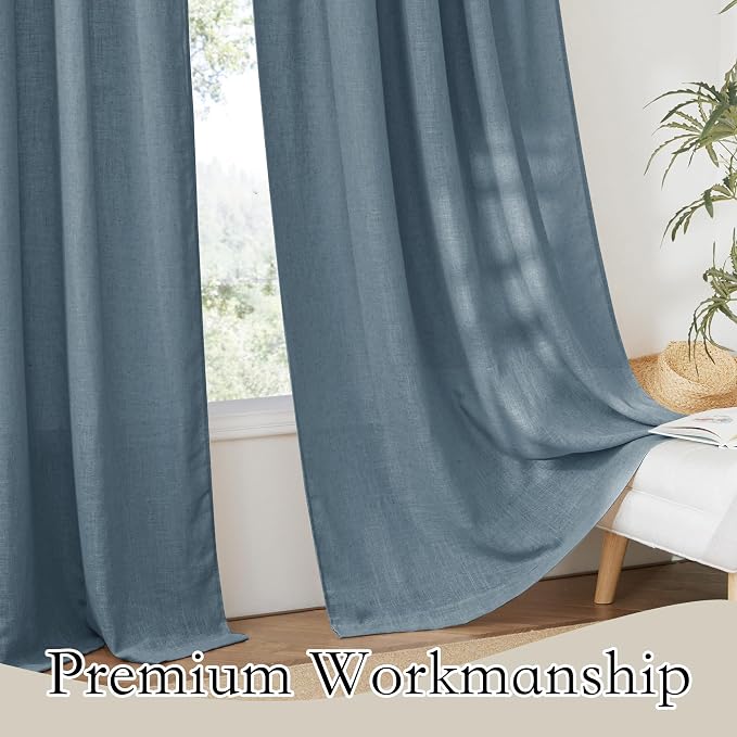 RYB HOME Sheer Curtains 108 inches, Extra Long Floor to Ceiling Curtains | - Image 5