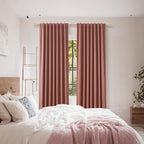 Dusty Rose 100% Blackout Linen Curtains 102 Inch Length 2 Panels Set - Image 8