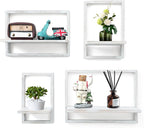 PHOENANCEE Square Floating Shelves, Framed Wall Shelf Decorative Set of 4 by PHOENANCEE
