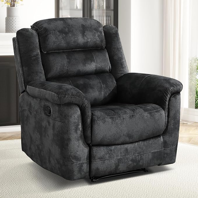 EBELLO Manual Recliner Chair, Soft Fabric Recliner Sofa - Image 7