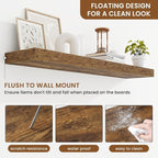 fuqing Floating Shelves for Wall, Wall Mounted Wood Floating Shelf - Image 5