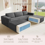 Vesgantti 119" Oversized U-Shaped Modular Sectional Sofa, Corduroy Cloud Couch - Image 3