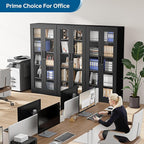 PEUKC Display Cabinet with Glass Doors, 71 Inches Metal Display Case with 4 - Image 10
