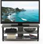 Furinno Sully 3-Tier Stand for TV Up to 48 Inch, French Oak Grey/Black - Image 5