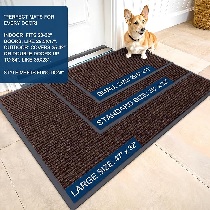 OLANLY Front Door Mat 40x32, Waterproof Heavy-Duty Indoor Outdoor Doormat | - Image 2