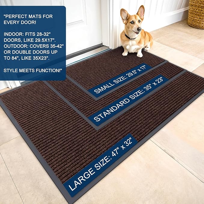 OLANLY Front Door Mat 47x30, Waterproof Heavy-Duty Indoor Outdoor Doormat | - Image 2