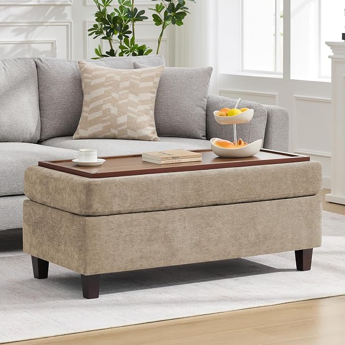 45 Inch Large Storage Ottoman Bench by WUTUTUEE