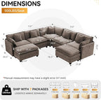 113'' V Shaped Cloud Sectional Sofa, Oversized Deep Seat Couches - Image 2