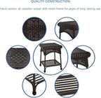 Jeco 3 Piece Rocker Wicker Chair Set - Image 8