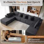 168" Cloud Sectional Couch, Comfort U Shaped Sofa - Image 3