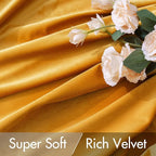 MIULEE Velvet Blackout Curtains 52x108 inches 2 Panels Mustard Yellow | Luxury - Image 4