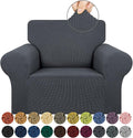 Stretch Chair Sofa Slipcover, Single Couch Cover, Charcoal | 1-Piece Washable by KEKUOU