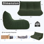 WHGBJA Bean Bag Chairs for Adults, Memory Foam Couch Loveseat Sofa Chair - Image 2