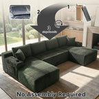 125 Inch Modular Sectional Sofa, Cloud Couch Oversized U Shaped Corduroy Sofa - Image 6