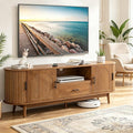 Mxtxmy 70" Fluted TV Stand for Tvs up to 80", Mid-Century Modern Entertainment by Mxtxmy