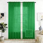 SpaceDresser Check Sheer Curtains 84 Inches Long by SpaceDresser