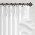 108 Inch White Linen Semi Sheer Curtains by PleatedDrapes