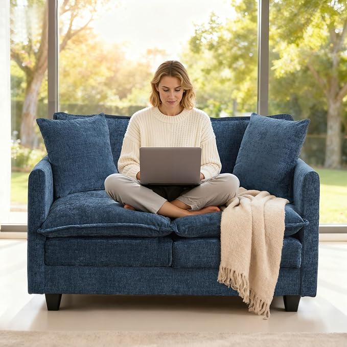 Loveseat Sofa Cloud Sofa Couch 50'', Modern Loveseats 2 Seat Couch 27" Deep Seat - Image 3