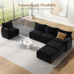 Vesgantti 142" U Shaped Sectional Couch, Comfy Cloud Modular Sectional Sofa - Image 8