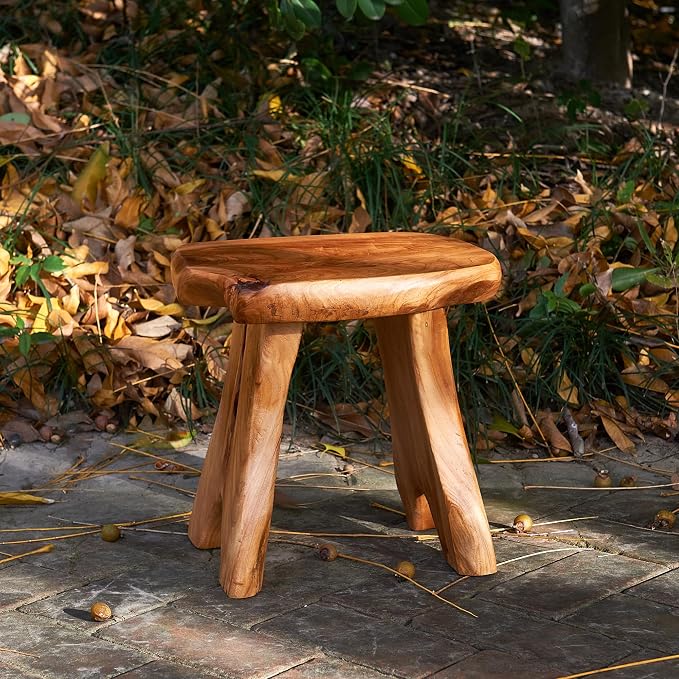 Greenage Cedar Roots Wooden Stool Naturally Shape 10" x 13.5" x 12.2" H Wood - Image 4