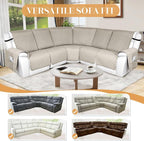 HDCAXKJ 100% Waterproof Reclining Sectional Couch Covers L Shape Recliner Sofa - Image 6