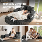 Amsleekey 64" Chaise Lounge Chair Indoor, Oversized Sleeper Chair - Image 9