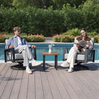 Outdoor Patio Swivel Rocking Chairs Set, Front Porch Furniture - Image 7