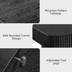Lift Top Coffee Table for Living Room, Rectangle Handmade Solid Wood Strips - Image 4