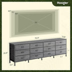 Huuger 70 Inch Dresser for Bedroom, TV Stand for 65, 80 Inch TV, 12 Fabric - Image 3