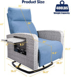 ZZW Outdoor Recliner Chair, Wicker Patio Recliners - Image 2