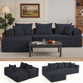 105'' Modular L-Shaped Boneless Sectional, Corduroy Deep Seat Cloud Sectional by WENTUM