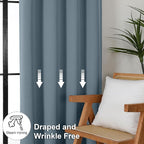 Simplebrand Ava Stone Blue Short Blackout Curtains - Image 7
