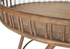 FINECASA Boho Rattan Coffee Table Round, Handwoven Modern Style Round Wicker - Image 8