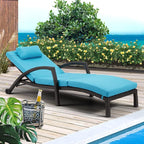 HOMREST Chaise Lounge Chairs Set of 6, PE Rattan Wicker Lounge Chair - Image 2