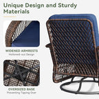 Aoxun 3 Pieces Patio Furniture Set, Patio Swivel Rocker Chairs Set of 2 - Image 5