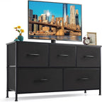 5-Drawer Dresser for Bedroom, Anti-Tip Wide Storage Organizer Fabric Chest of by SageNest