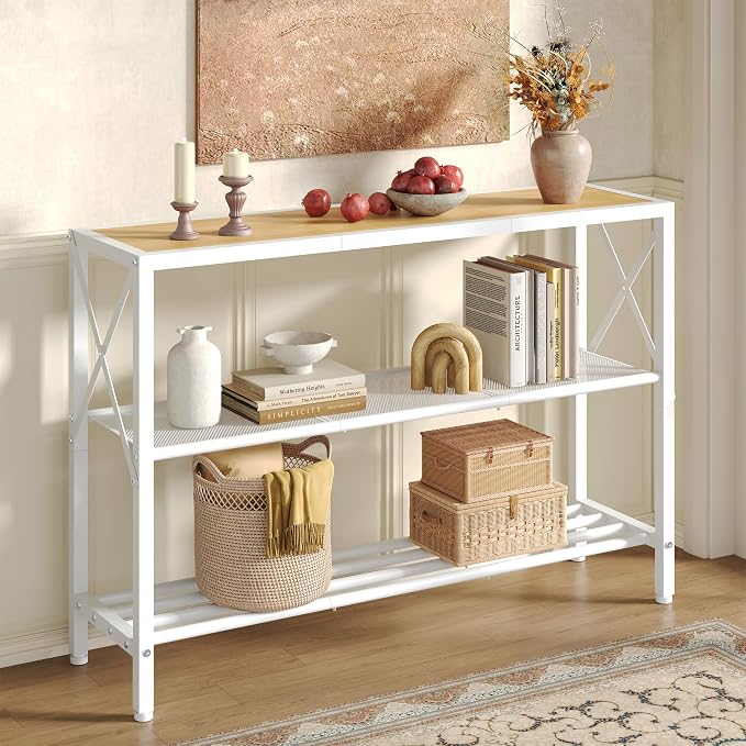 Hoctieon Industrial Console Table, 3 Tier Entryway Tables, Hallway Desk by Hoctieon