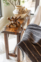 Rustic Sofa Table 56" Live Edge Console Table Cedar & Pine Wood - Image 3