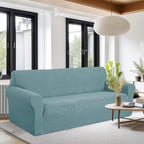 U-NICE HOME Oversized Stretch Couch Cover Slipcover, Light Blue | 3 Cushion Sofa - Image 2
